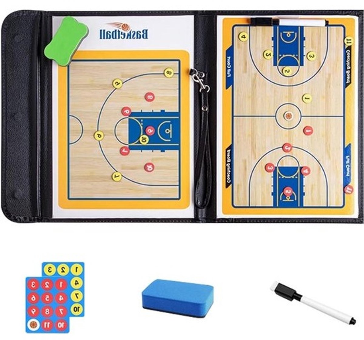 Basketbal Coachbord - Tactisch Bord - Wedstrijd Strategie - Dubbelzijdig Ontwerp - 53 x 32 cm - One Color
