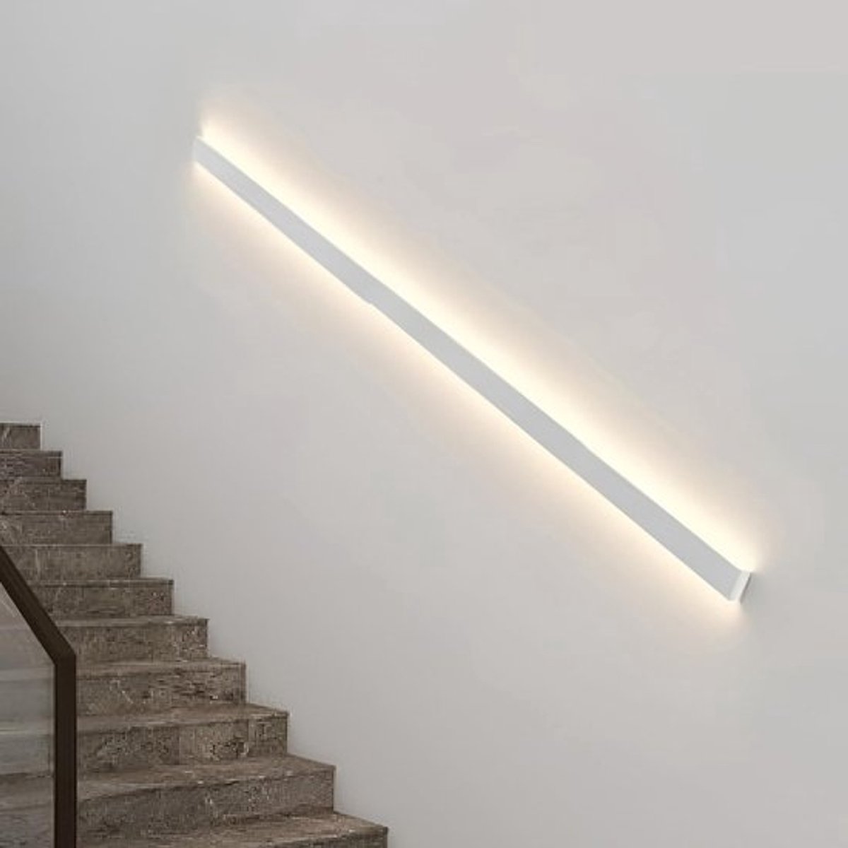 Wandmontage Trapleuning - Led Verlicht - Veilige Trappen - Bewegingssensor - 150 cm Lengte - Wit