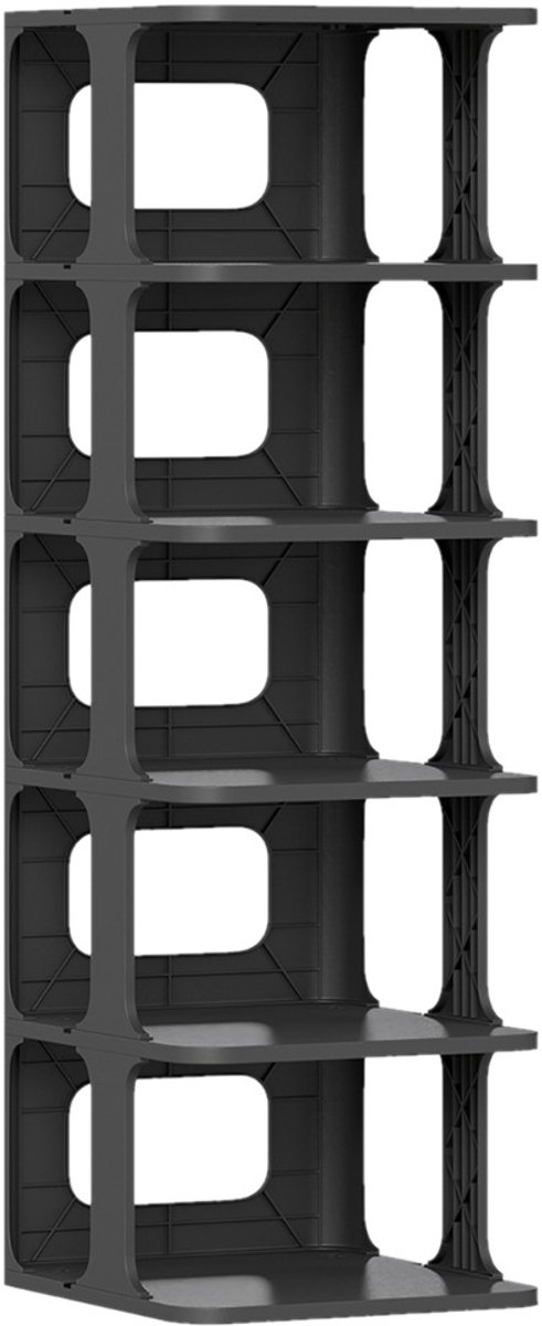 SureDeal® - Schoenenkast - Stapelbare Schoenenrek - Niveaus Compacte Verticale - Hal - 27,5x24,5x76,5 cm - Zwart