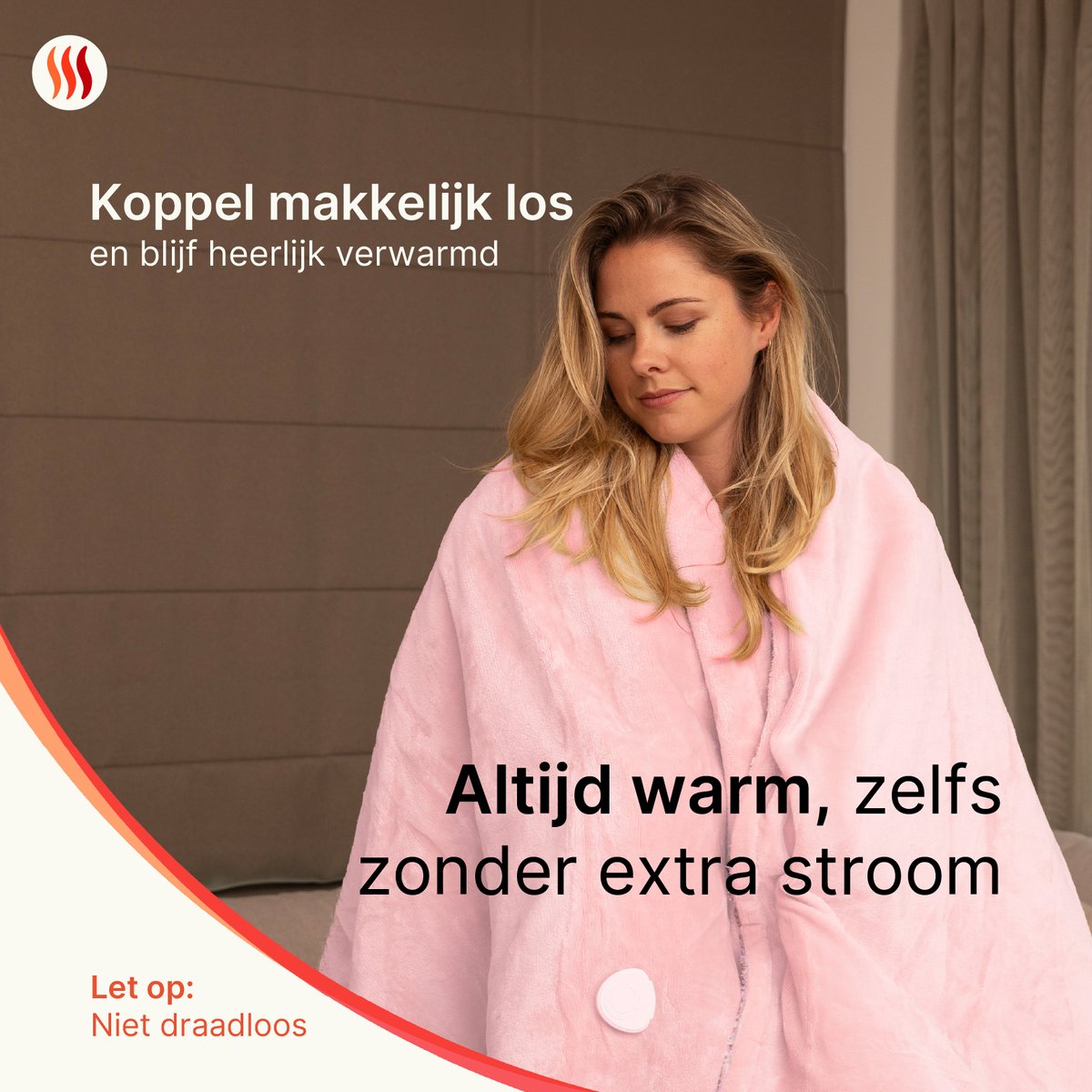 Seranova Elektrische Deken XXL - 180x160 cm - 2 Persoons Bovendeken - Warmtedeken - Dubbelzijdig Fleece Sherpa - Roze – foto 3