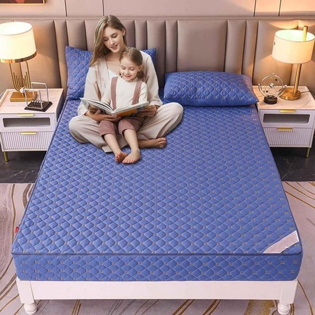 Matrasbeschermer met rits - Waterdichte hoes - Matras bescherming - Ademend katoen - 180x200x15 cm