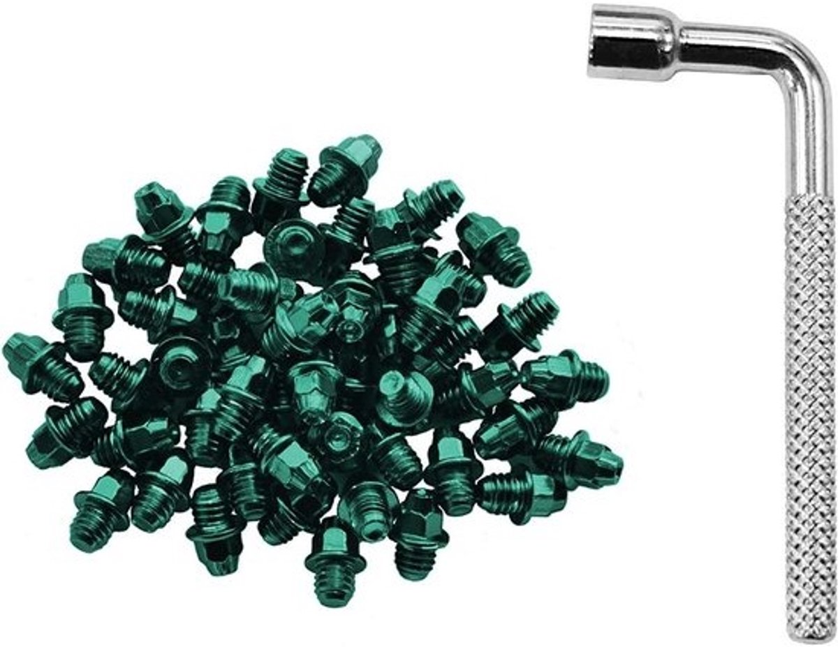 Pedaalpennen - Fiets Pinnen - Verbeter Grip - Robuust Gelegeerd Staal - 50 stuks M4 x 5 mm - Groen