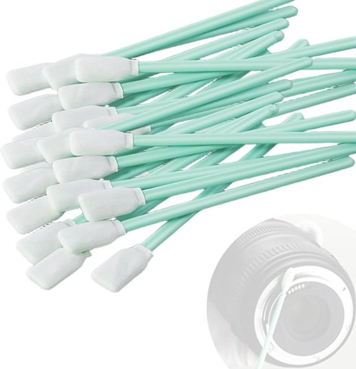 Reinigingsstaafjes Katoen - Steriele Swabs - Precisie Reiniging - Rechthoekige Lange Vorm - 50 Stuks