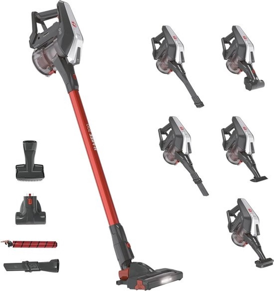 Accustofzuiger - Draadloze stofzuiger Steelstofzuiger - Huis Schoonmaken - Dubbele LED Verlichting - 40 minuten - Rood