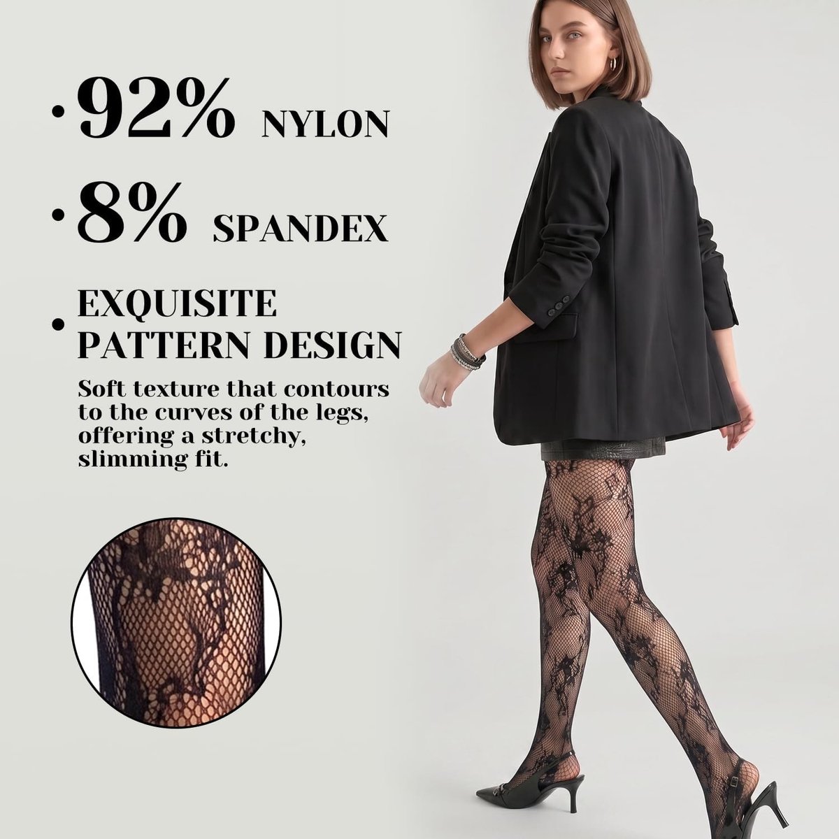 Hoogwaardige Zwarte Visnet Panty's voor Dames - 2 Paar Hoge Taille, Laddervrij, Perfect voor Feest en Cosplay