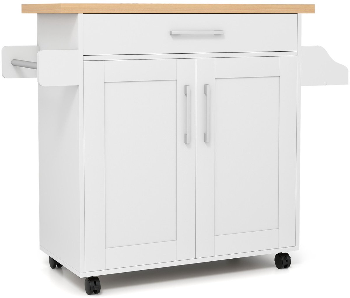 SureDeal® - Keukentrolley - Werkblad Mobiel Keukeneiland - 111x40x90 cm - Wit