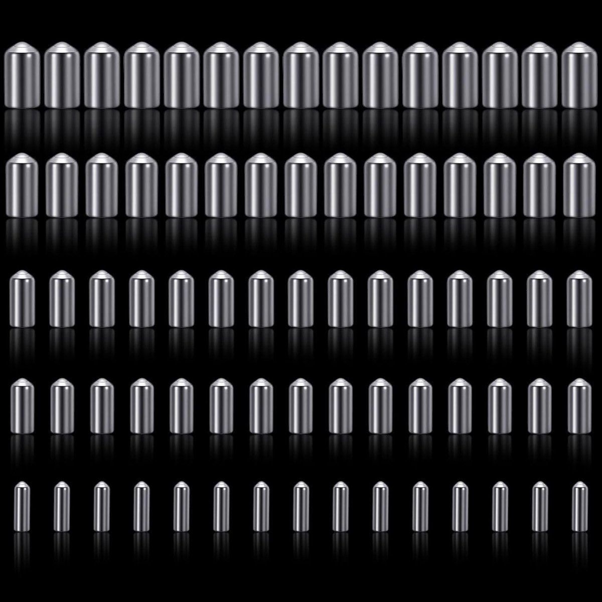 Set van 75 Rubberen Einddoppen in 5 Maten voor Schroefafdekkingen - Transparante Caps voor Rond Buizen en Draadbevestigingen (3mm, 5mm, 6mm)