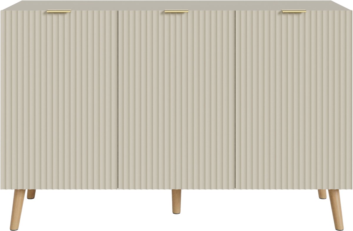 Sideboard Nand dressoir met 3 deuren 120x40x76 cm havermout [en.casa]