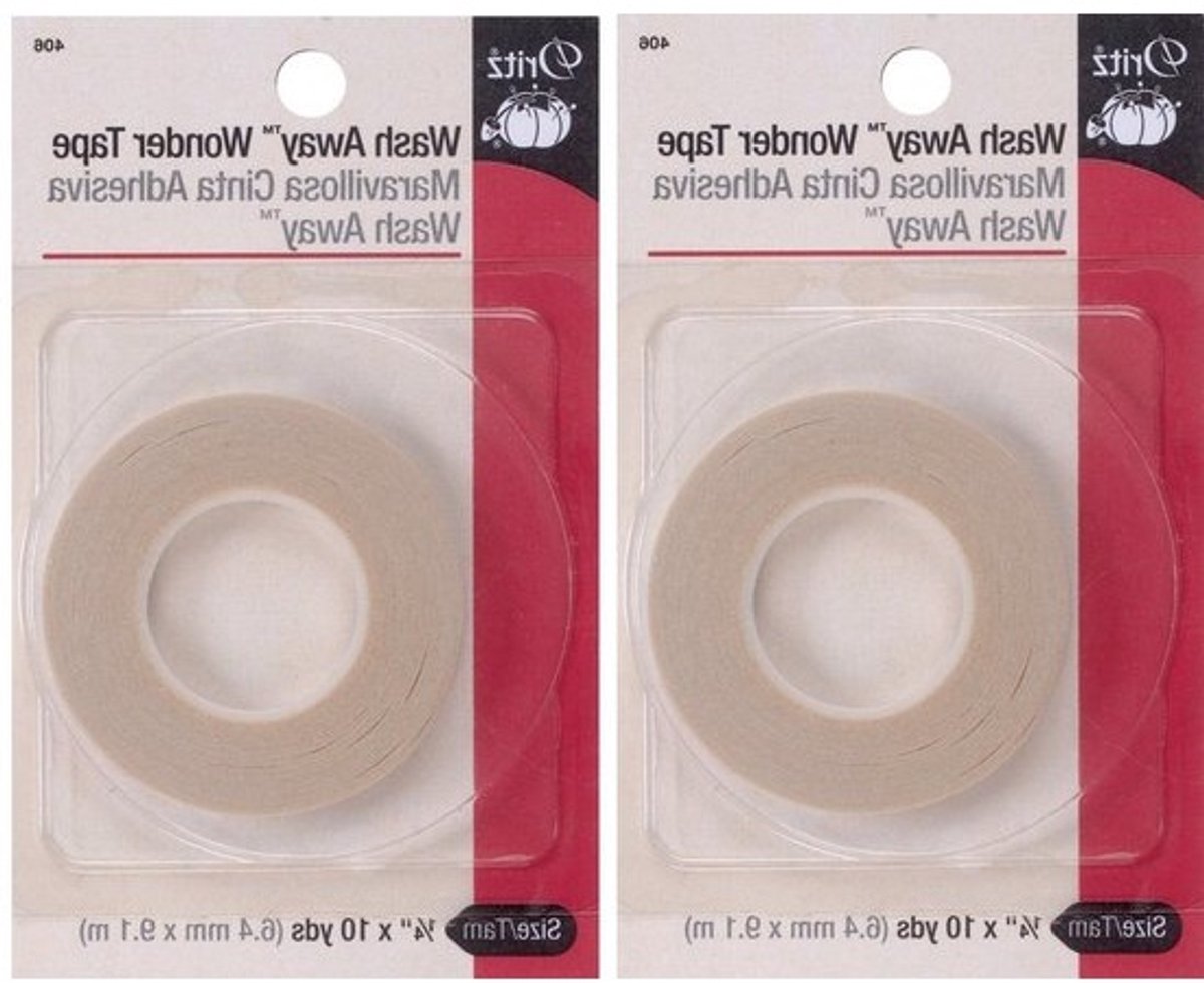 Wasbare Tapes - Dubbelzijdig Plakband - Naaien en Knutselen - Naai- en Wasbaar - 1/4 inch x 10 Yard - Transparant