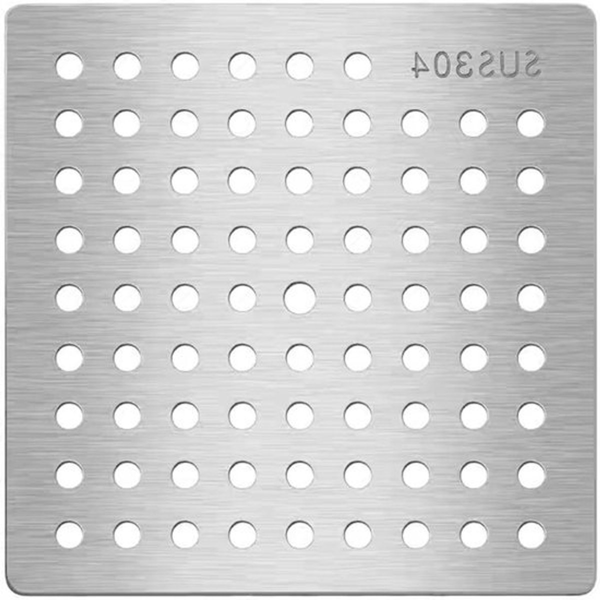 Afvoerbeschermer - Rioolzeef Vloer - Voorkomt Verstoppingen - 304 Roestvrij Staal - 12 x 12 cm - Zilver