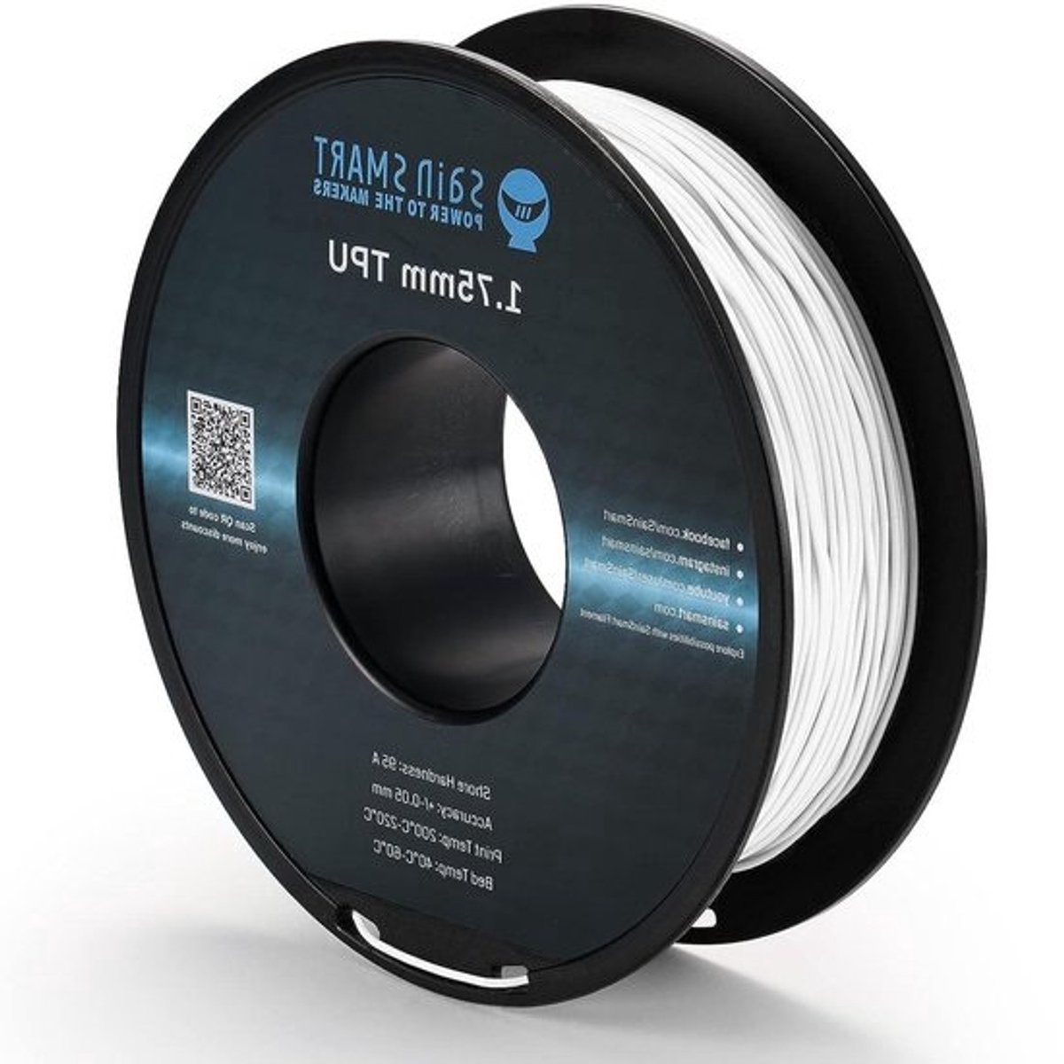 TPU 3D-printerfilament - Flexibel filament Printerdraad - 3D-printen maken - Dimensionale nauwkeurigheid - 175 mm 08 kg - Wit