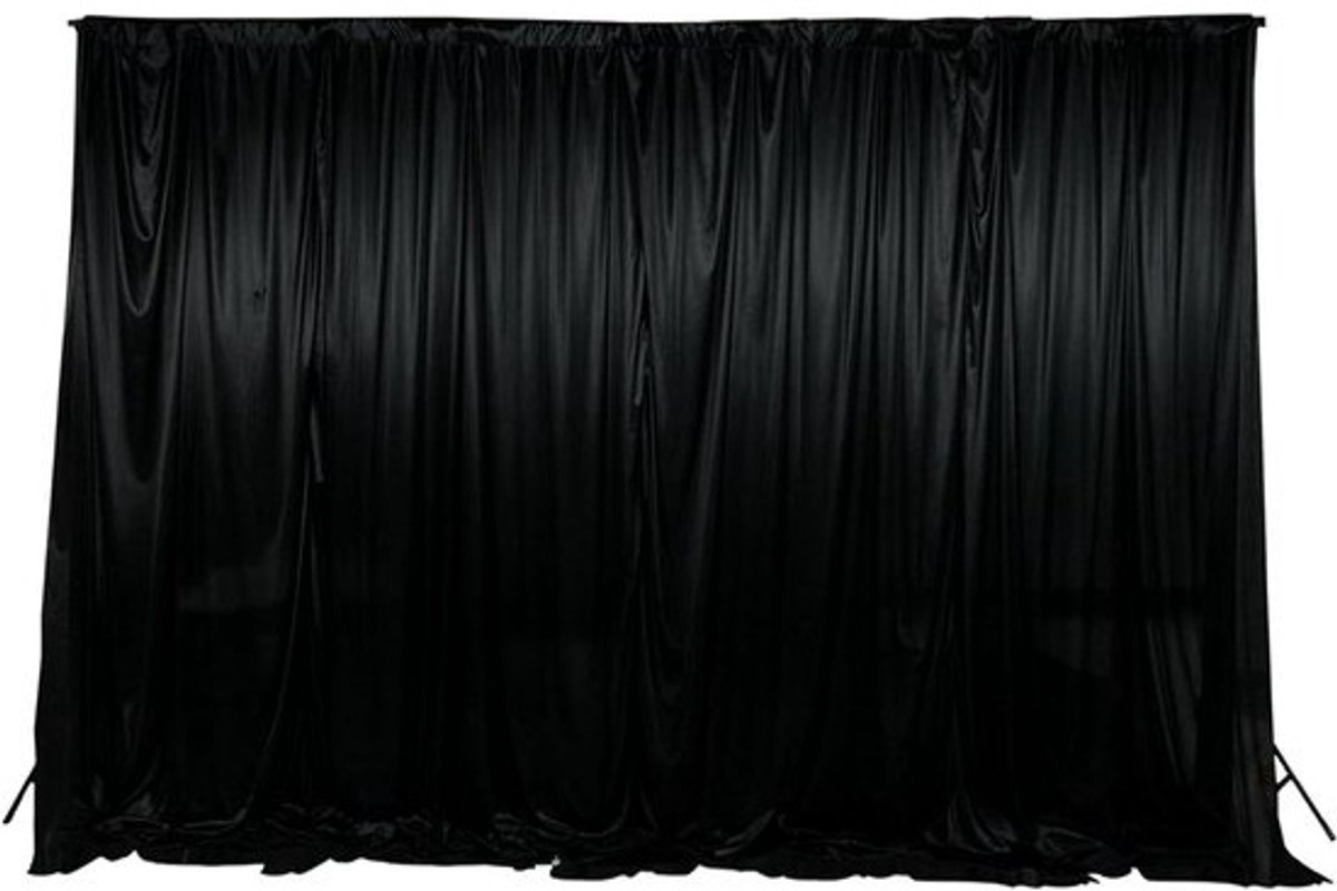 Polyester Achtergrond - Fotostudio Gordijn - Feest Decoratie - Kreukvrij Materiaal - 3 x 6 Meter - Zwart