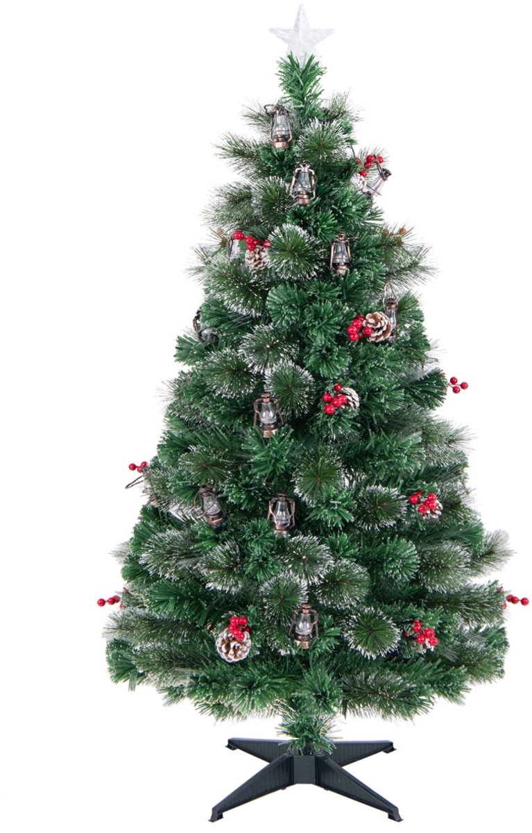 SureDeal® - Kerstbom - Kunstkerstboom - Verlichtingsstanden Warmwitte LED - Groen en wit