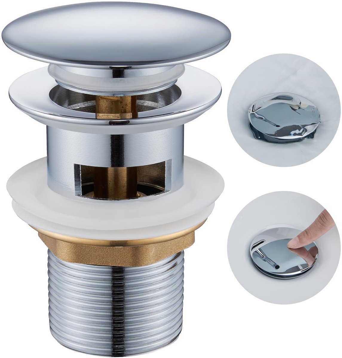 Afvoergarnituur Wastafel - Met Pop-Up en Overloop - 1 1/4 inch - Chroom