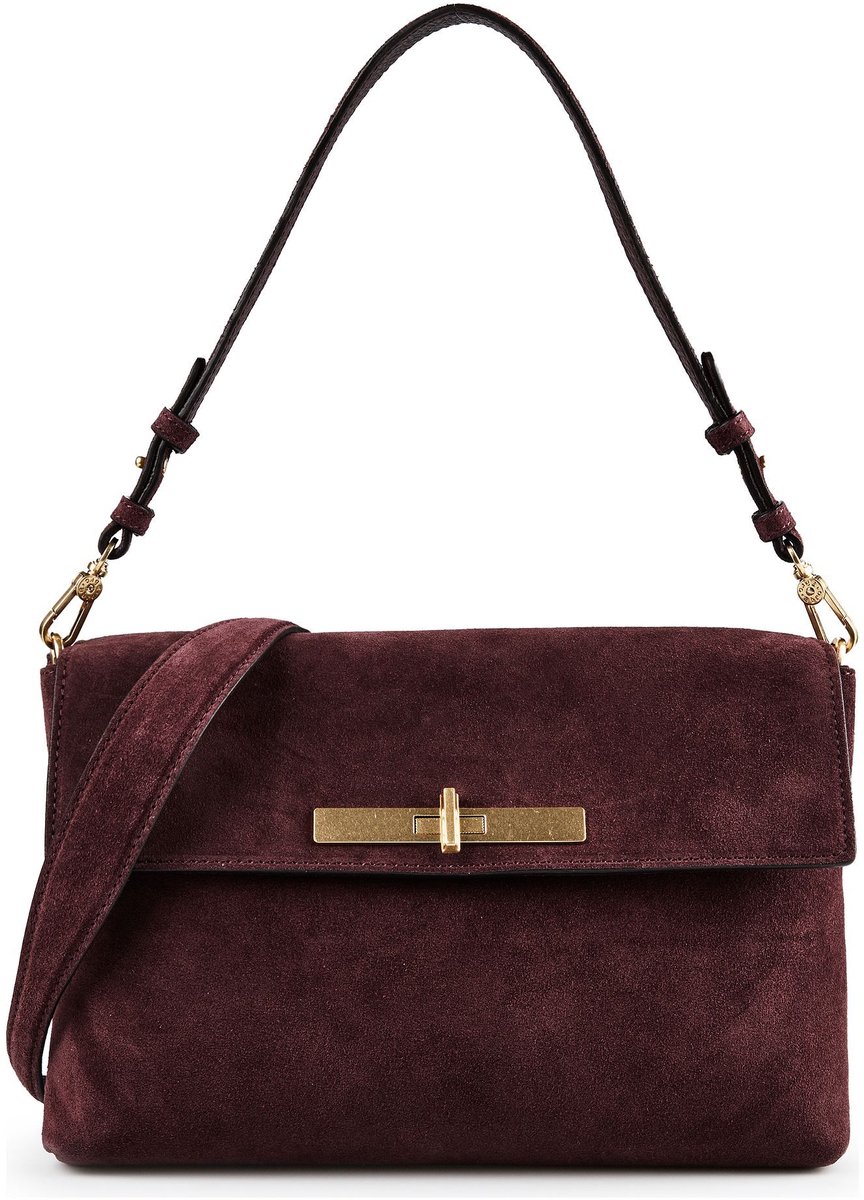 abro Twist Schoudertas Leder 30 cm - Dames - burgundy