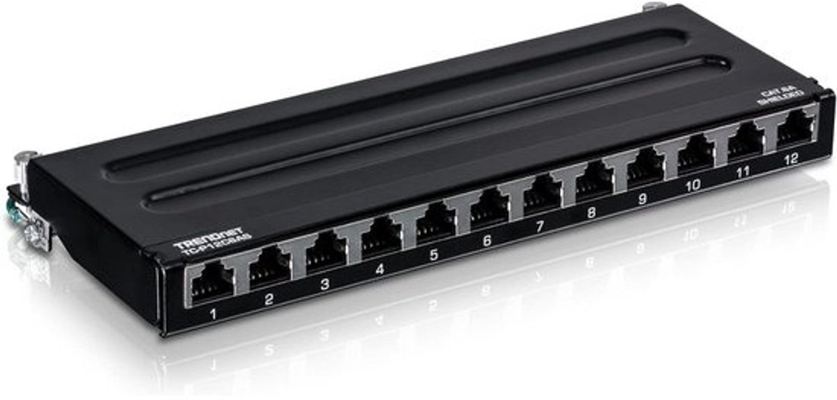 Afgeschermd 12-Poorts Cat6A Patchpaneel - 10G Netwerk Switch - Universeel Geschikt voor Cat5e/Cat6/Cat6A