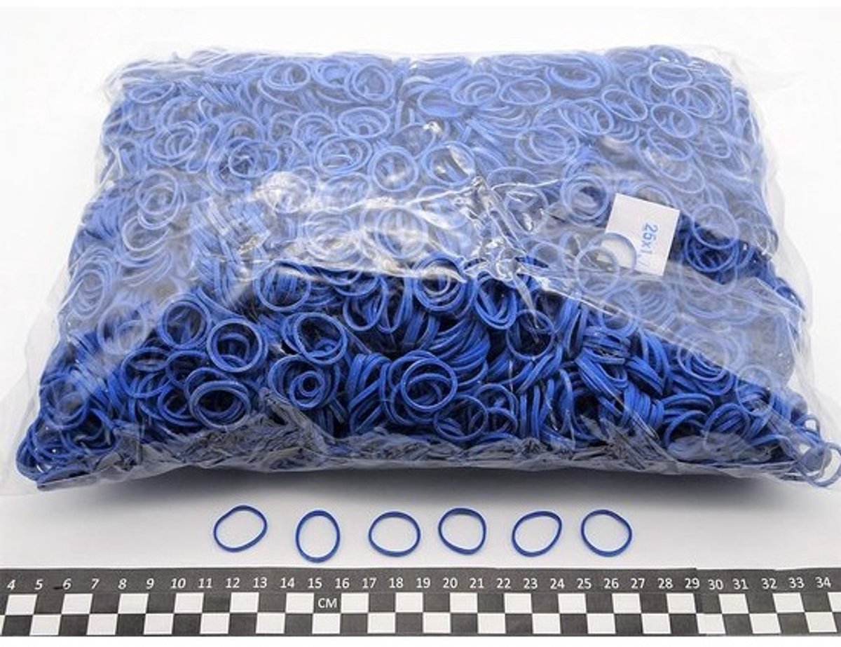 Set van 1 kg Rubberen Elastieken Blauw voor Dagelijks Gebruik en Kantoor