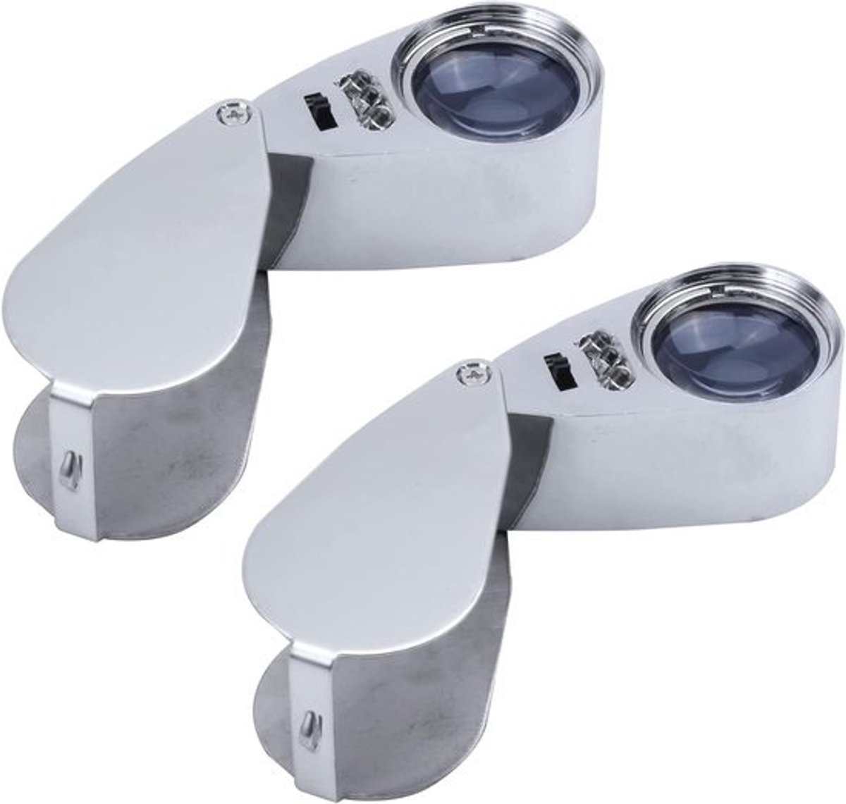 Led Zakloep - Juweleersloep Ooglus - Gedetailleerd Bekijken - Inclusief UV Licht - Compact Formaat - Zilverkleurig