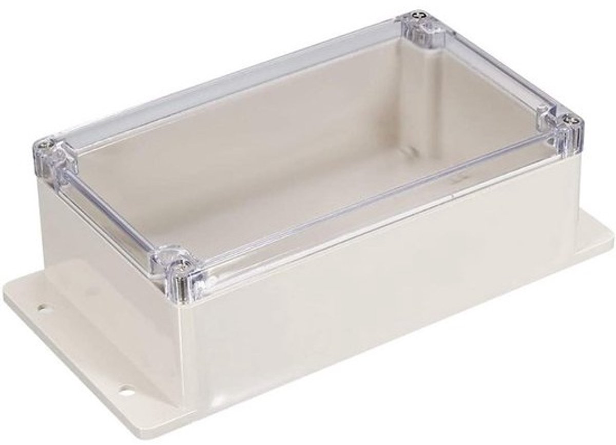Projectkast - Behuizing Elektronica - Elektronica Beschermen - Waterdicht IP65 - 21.6 cm - Grijs/Transparant