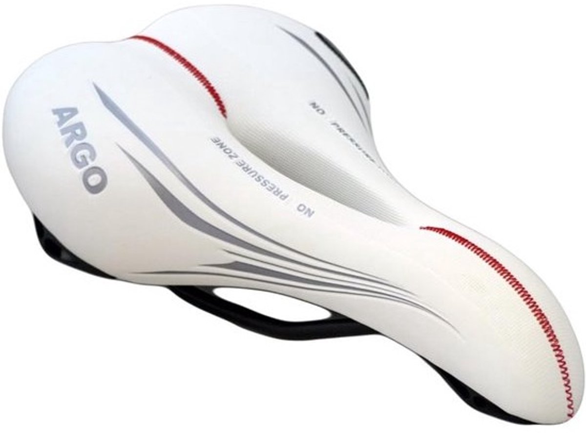 Comfortabel Fietszadel Leer Wit voor Mountainbike Stadsfiets Trekking - Unisex