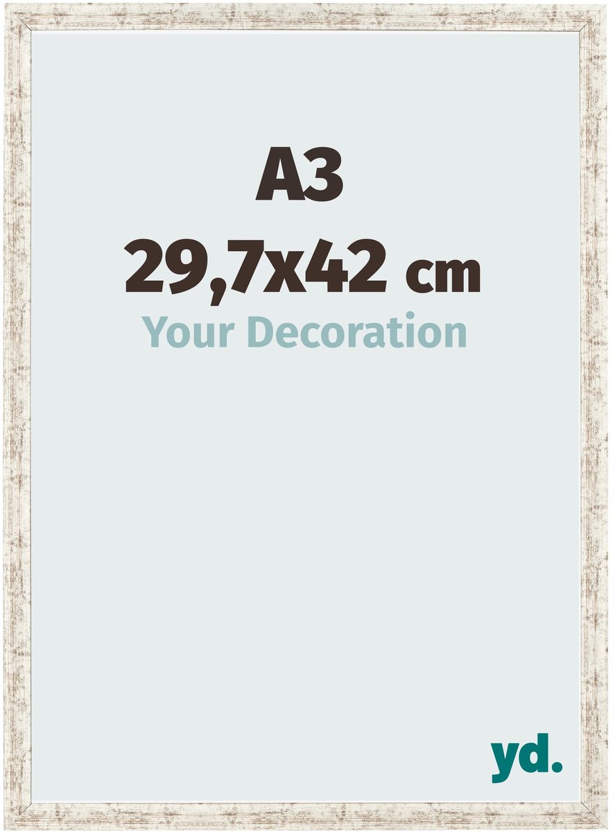 Your Decoration - Fotolijst A3 29,7x42 cm - MDF - Wit Vintage - Bologna