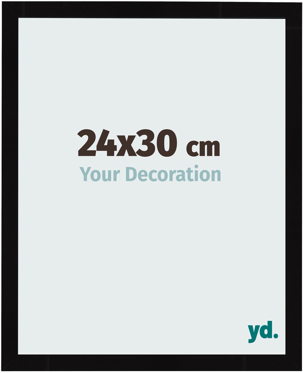 Your Decoration - Fotolijst 24x30 cm - MDF - Zwart Hoogglans - Bologna