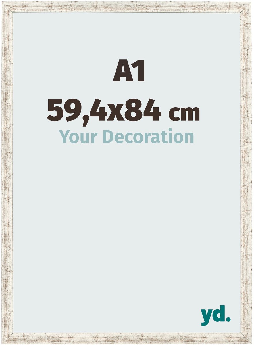 Your Decoration - Fotolijst A1 59,4x84 cm - MDF - Wit Vintage - Bologna