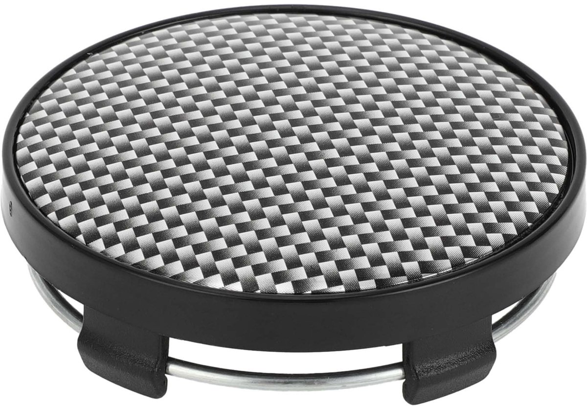 A ABSOPRO 60mm 2.36" Carbon Fiber Pattern Black Universal Car Wheel Hub Center Caps Wheel Hub Caps Covers Protector - ShopVlot