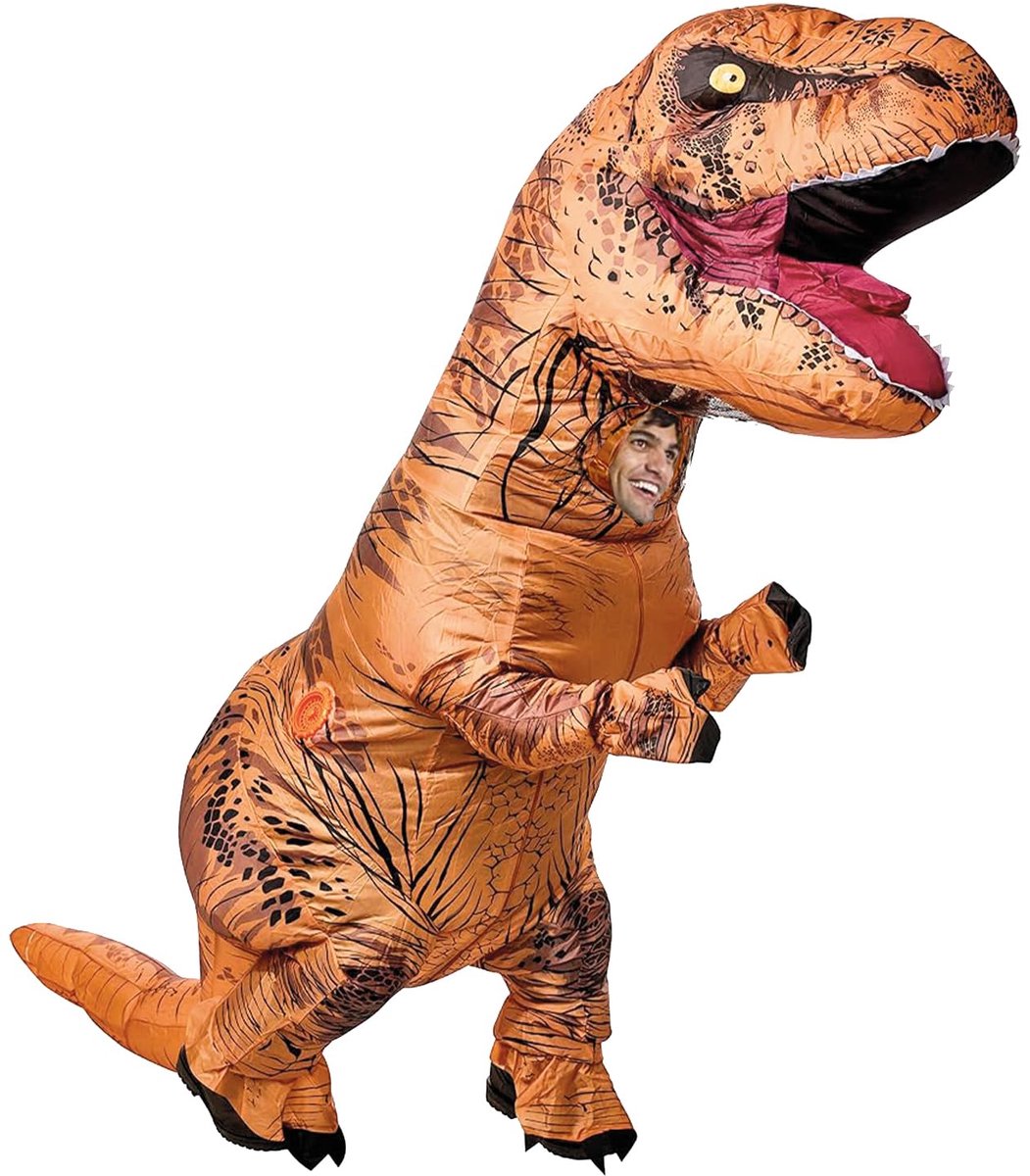 Inflatable Disguise XXL T-Rex - Dinosaur Costume - Premium Quality - Adult Size 160 to 190cm - Polyester - Resistant - ShopVlot