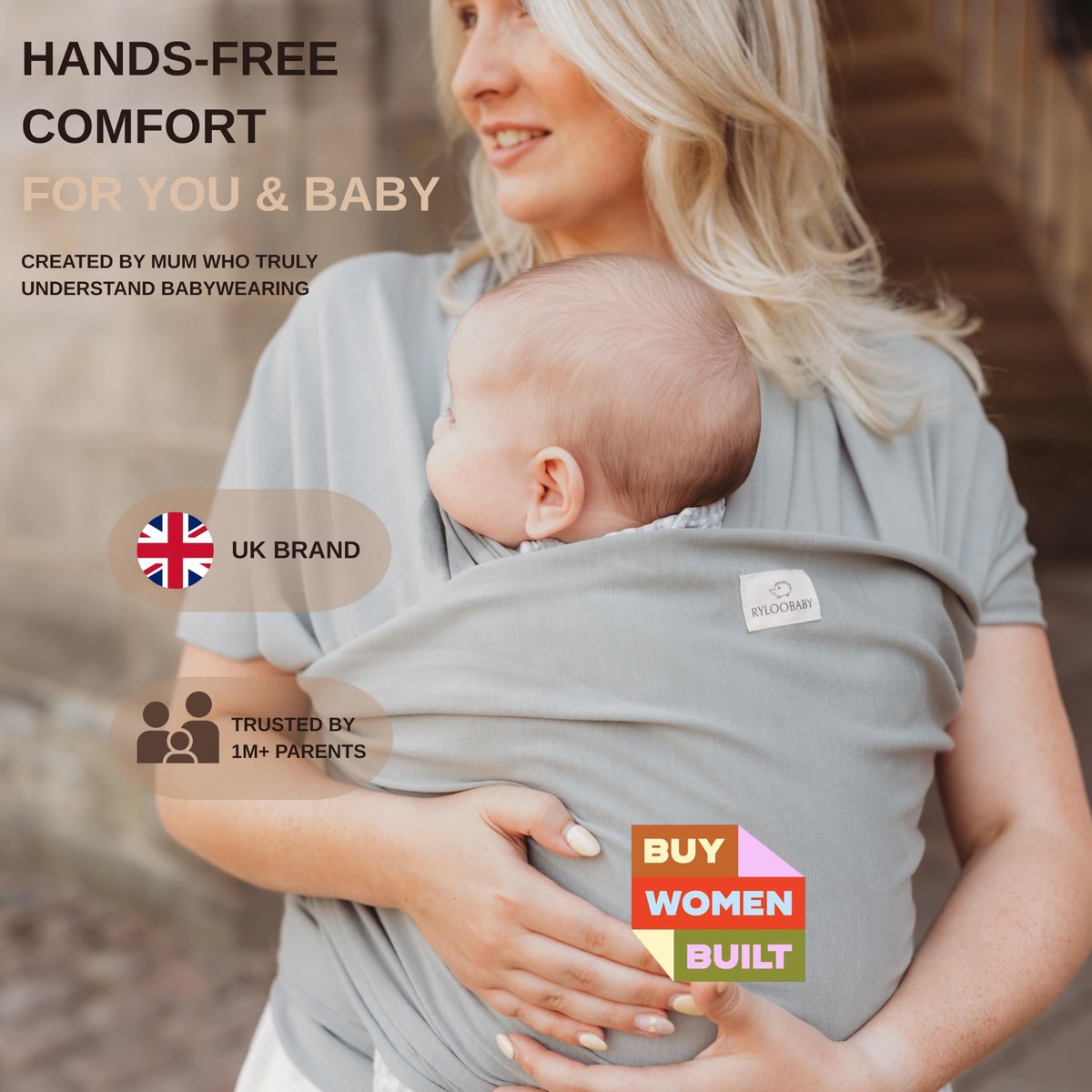 Babydraagdoek, van pasgeborene tot peuter, getest op veiligheid, borstvoedingshoes, zachte rekbare draagzak, één maat - ShopVlot