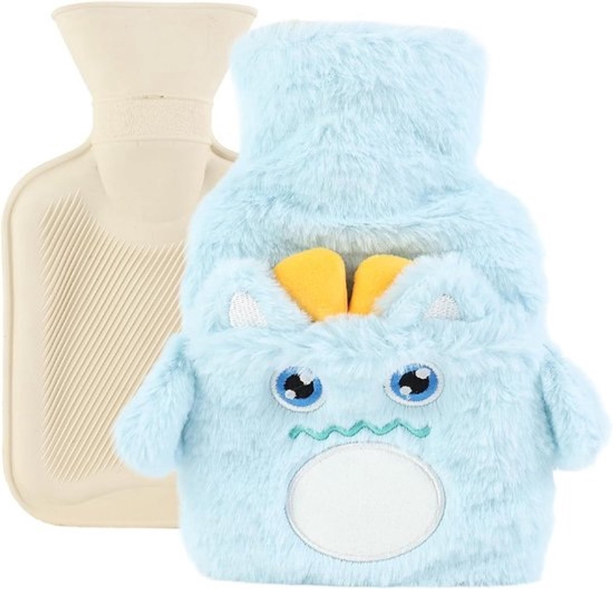 Pluche Warmwaterkruik 800 ml met Afneembare Zachte Hoezen - Verwarmend & Pijnverlichtend