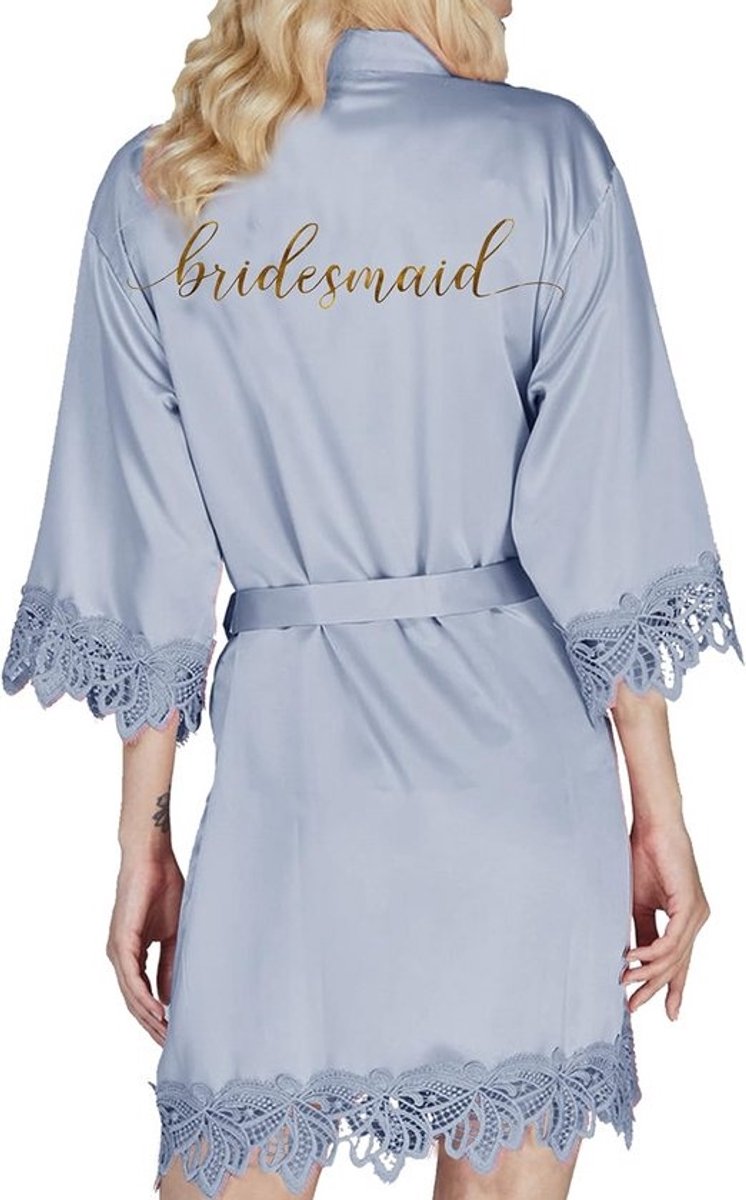 Elegante Satijnen Kimono Gewaad voor Bruidsmeisjes en Bruid - Geschikt voor Bruiloft en Loungewear