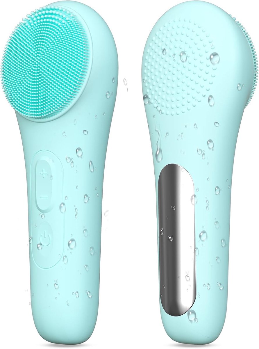 Oplaadbare Silicone gezichtsreinigingsborstel voor vrouwen en mannen - 5 modi Waterdichte gezichtsscrubber met hittemassage, diepe reiniging en exfolierende elektrische gezichtsborstel (roze)