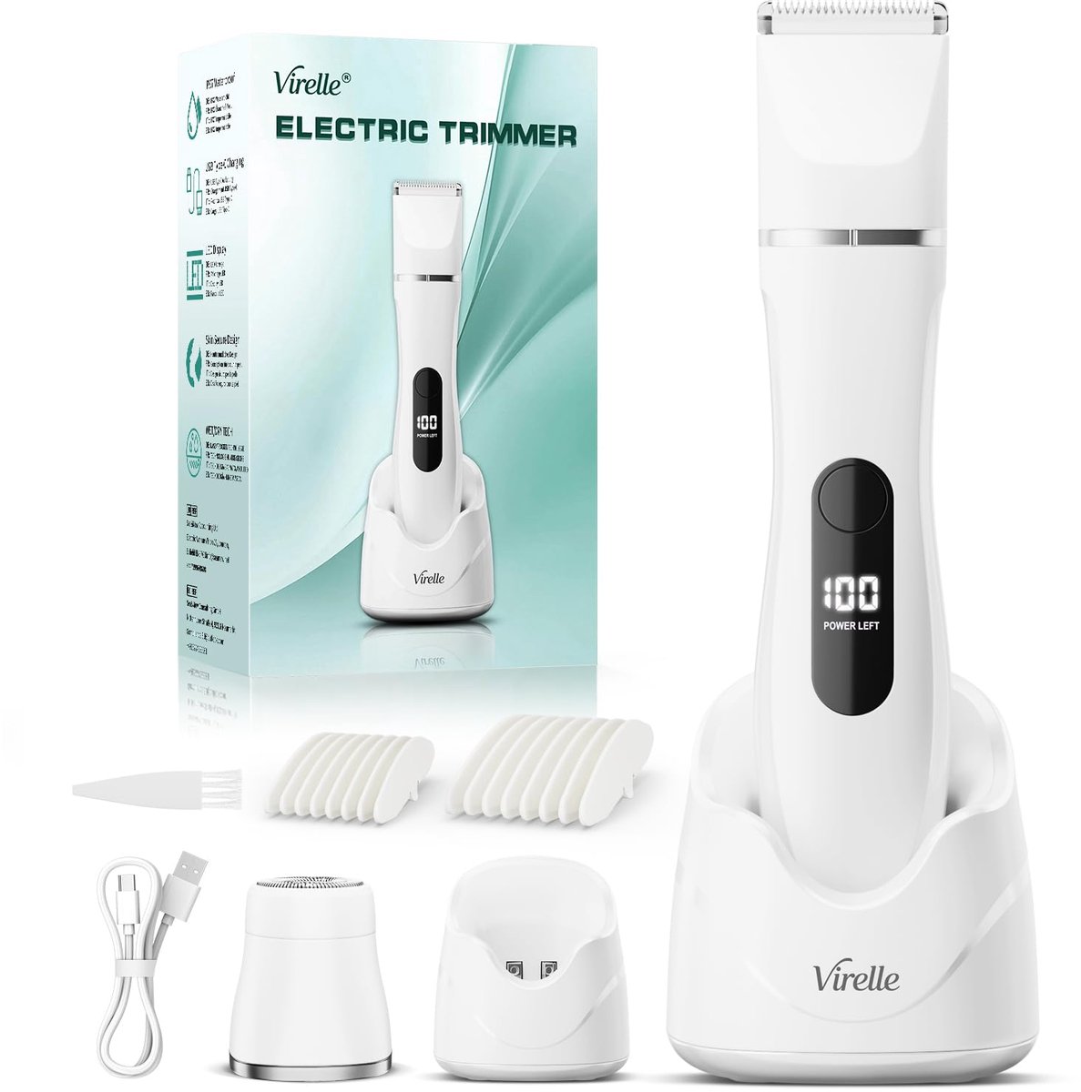 Damescheerapparaat – 2-in-1 Bodygroomer – IPX7 Waterdicht – Keramische Bladen – LED Display – Oplaadbaar – USB-C