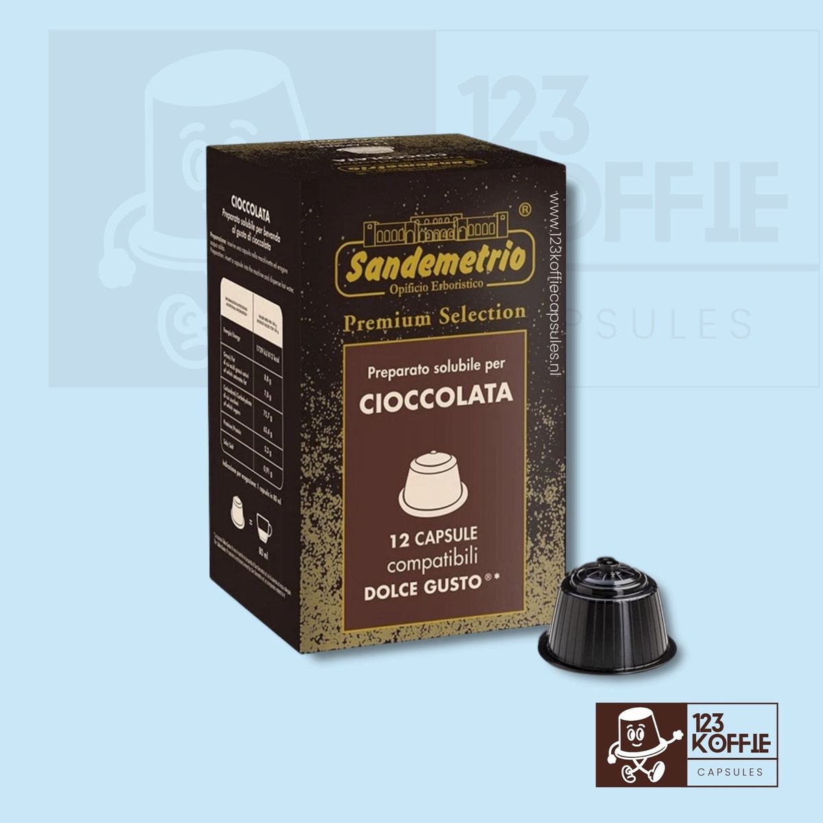 Chocolade koffie capsules Dolce Gusto 12 stuks Sandemetrio
