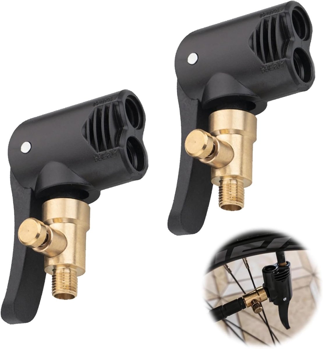 Franse Ventieladapter - Zwart - 2-in-1 Adapter - Messing en Kunststof - Voor Fietsen en Auto's