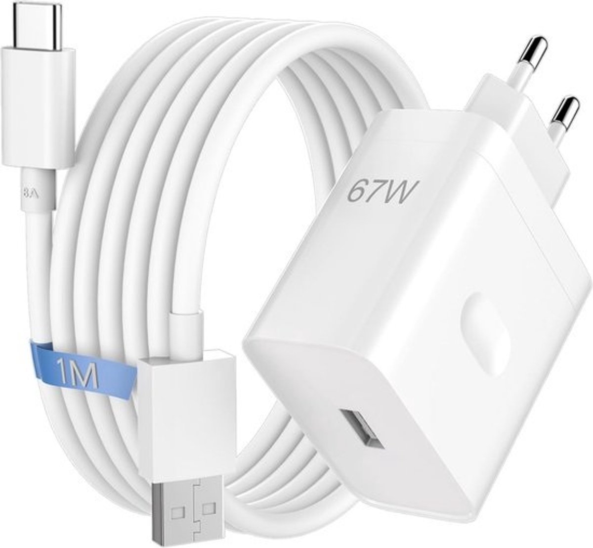 67W Snellader met 8A USB-C kabel - Oplader voor Smartphones en Tablets