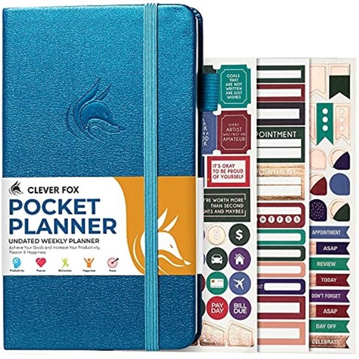 Pocket Weekly Planner - Undated Monthly Goal and Calendar, Mini 10 x 17.5 cm