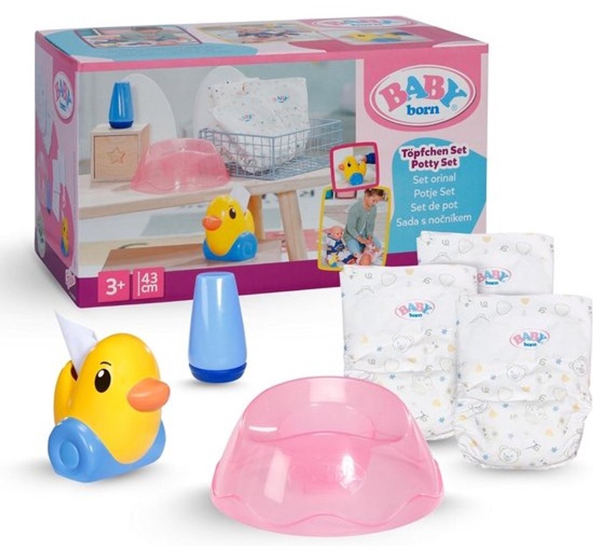 Poppen Potje Set met Luiers en Accessoires voor Baby Poppen