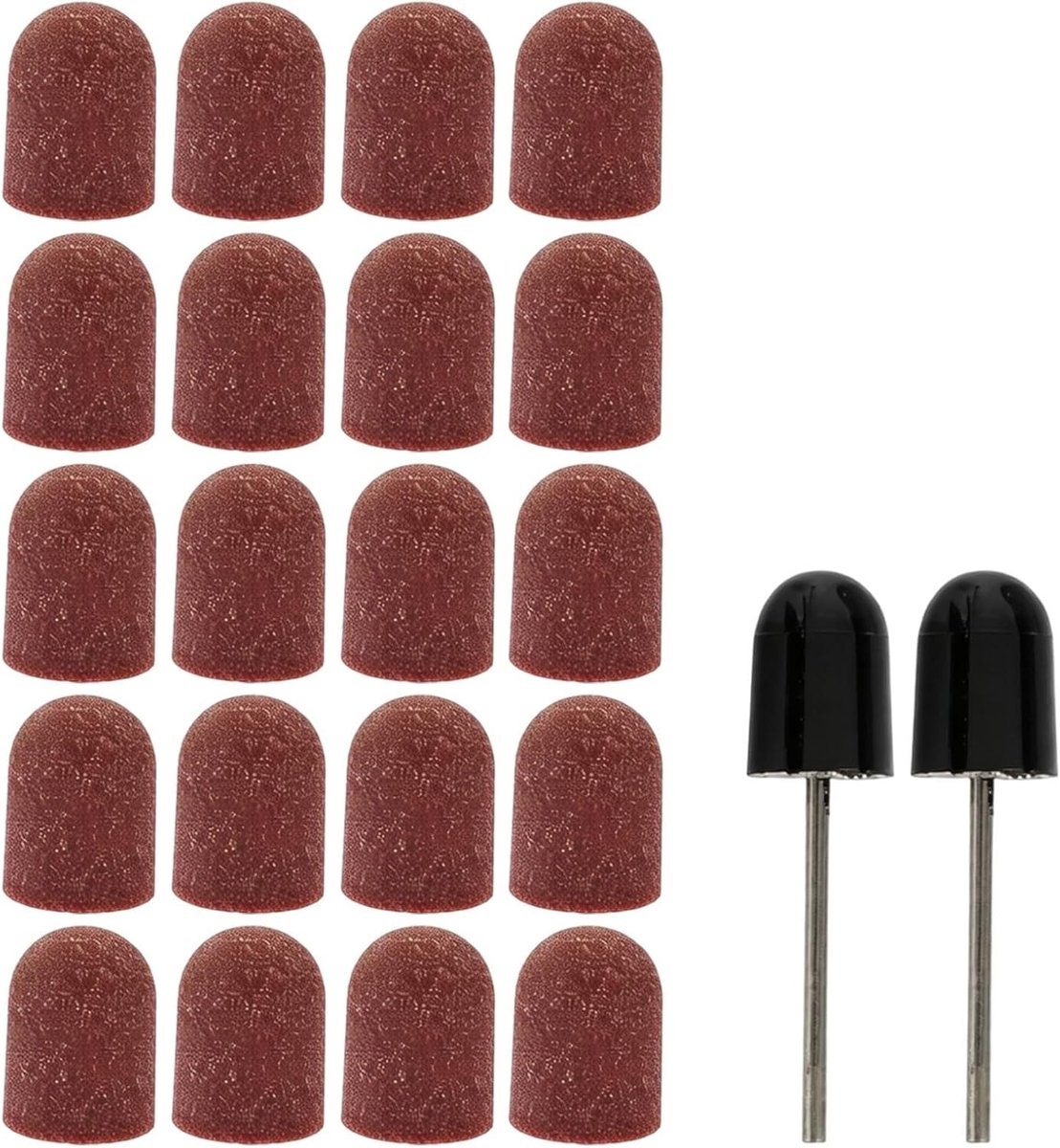 Schuurdoppen voor nail art - 20 stuks met 2 lagers, ideaal voor nagelverzorging en manicure