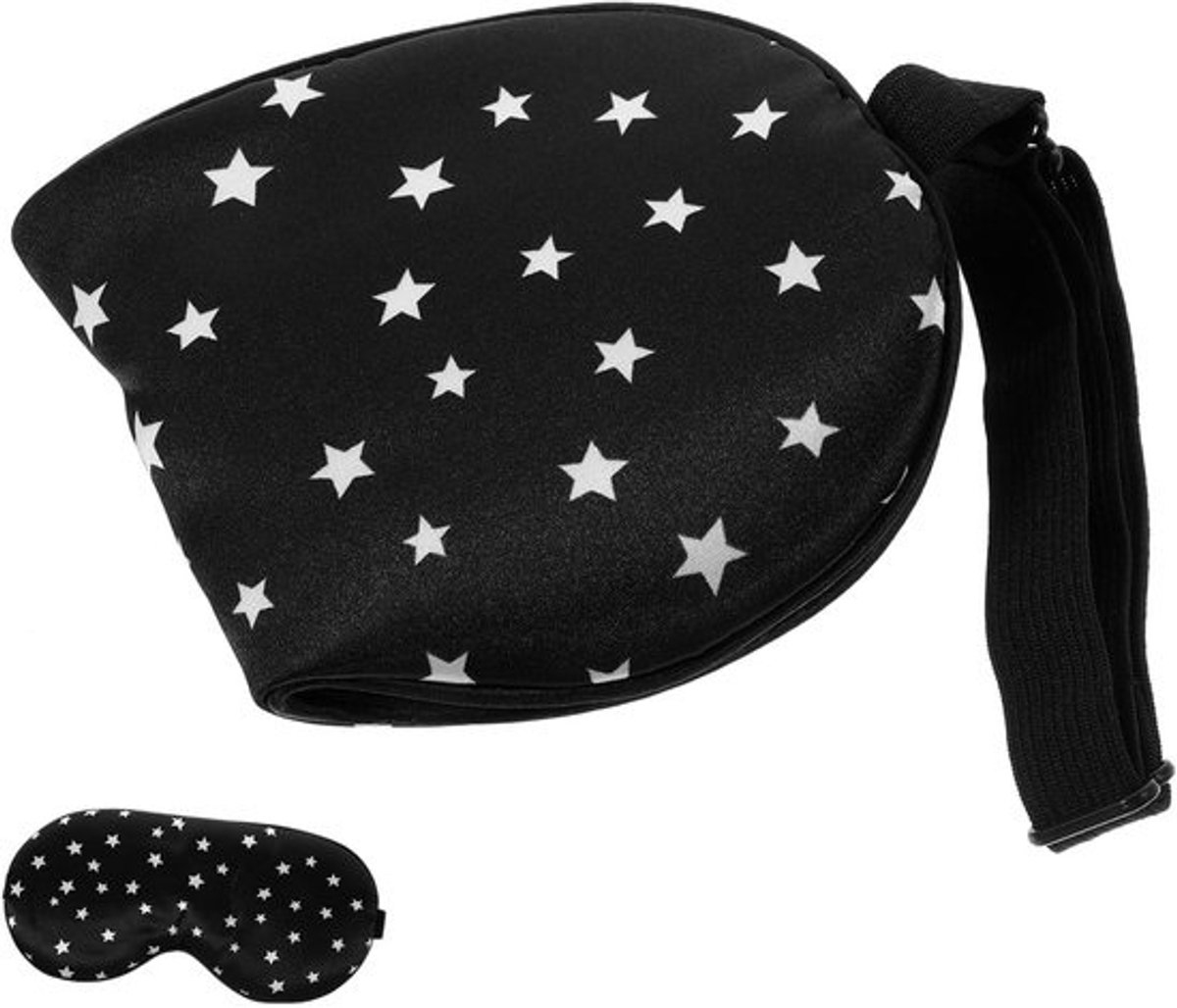 Slaapmasker - Oogmasker - Reizen Slapen - Ademend Materiaal - 21 x 10 cm - Zwart