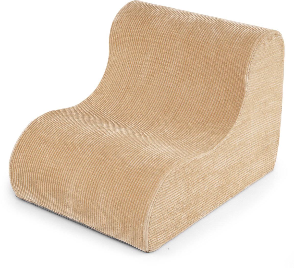 SureDeal® - Vloerstoel - Zitzak Stoel Gebogen - Machinewasbare Hoes - Antislip Onderkant - 100x78x69,5 cm - Beige