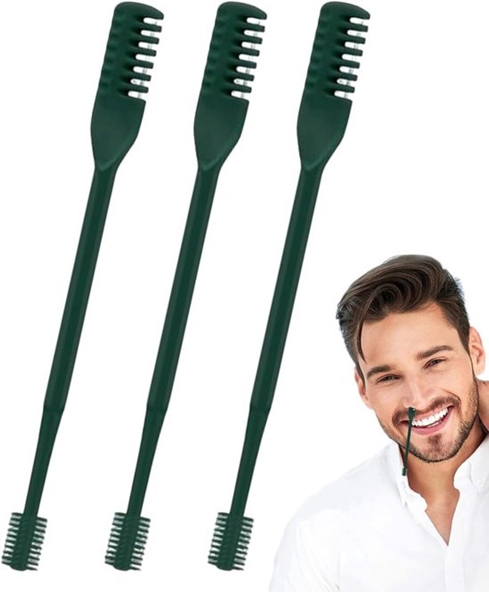 Handmatige Tondeuse - Neushaartrimmer Set - Persoonlijke Verzorging - 360 Graden Rotatie - 3 Stuks - Donker Groen
