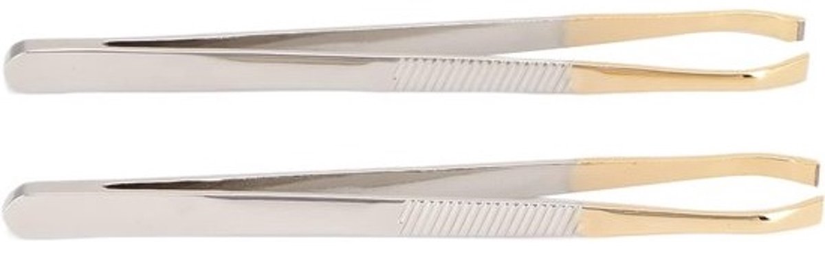 Set van 2 Wenkbrauwpincetten voor Perfecte Wenkbrauwen - Ideaal voor Gezichtsbeharing en Schoonheid