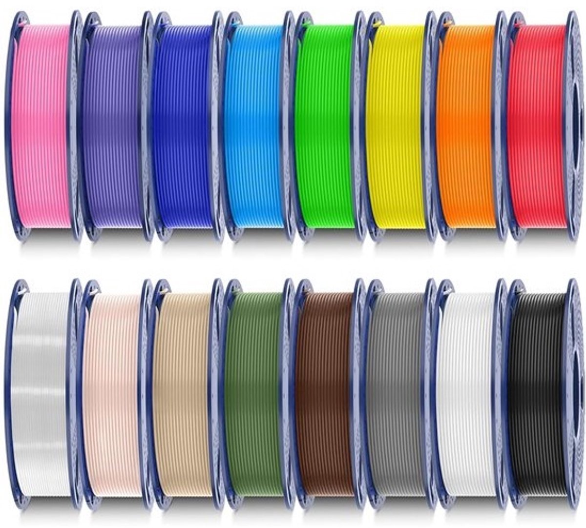 PLA Filament Set 16 Kleuren Bundel 1.75mm Multicolor 4KG Totaal