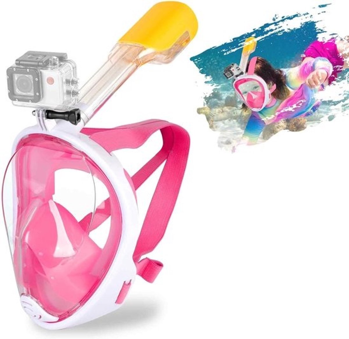 Thijox - Volledig Snorkel Masker voor Volwassenen met Panoramisch Weergave, Anti-mist en Anti-lek Ontwerp, Inclusief Sport Camera Mount, Ideaal voor S