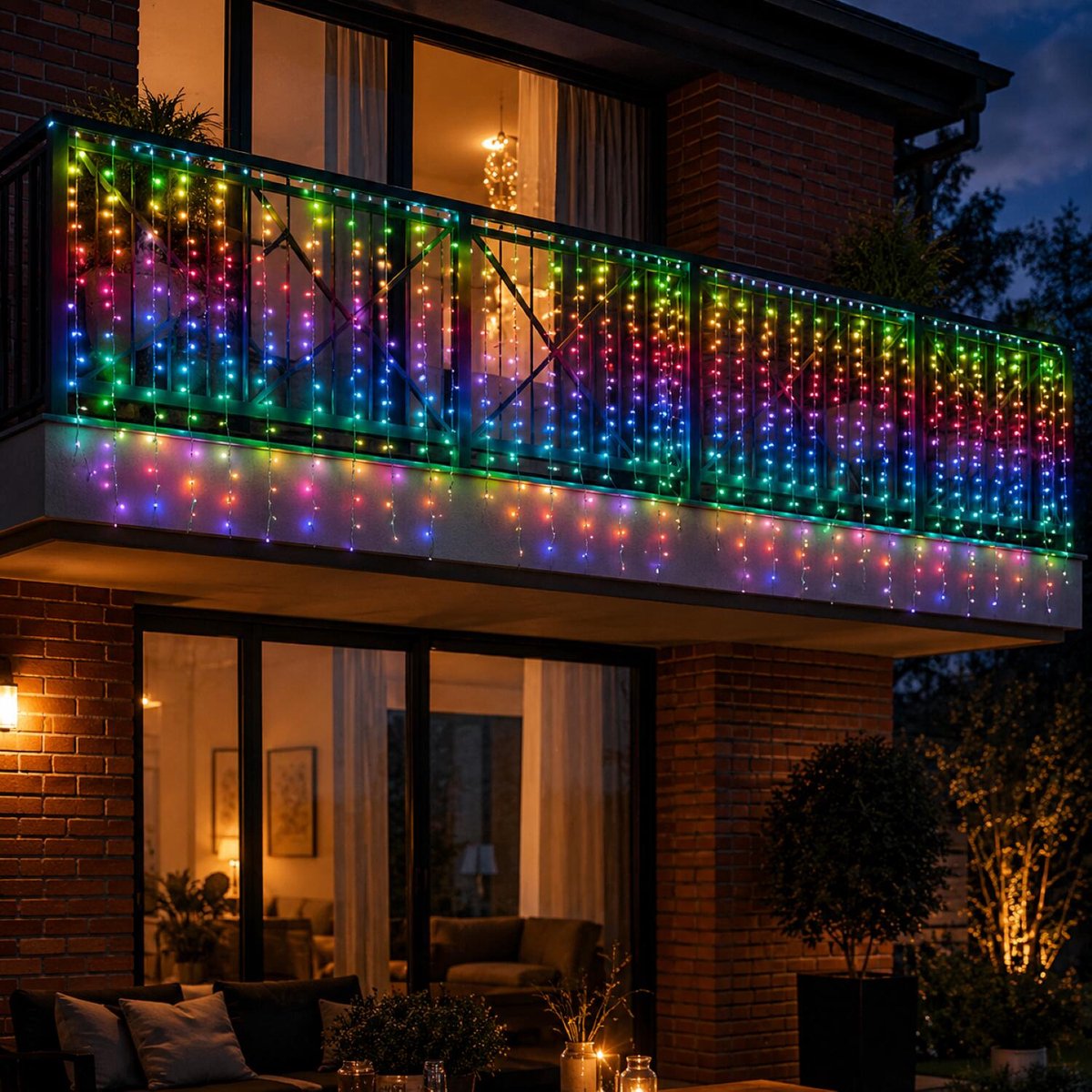 Anna's Collection Lichtgordijn - 280 led lampjes - kleurveranderend - RGB - 300 x 140 cm - met afstandsbediening