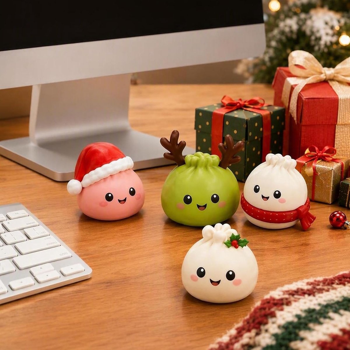 Dumpling Squishy Adventskalender 2026 - 24 Dagen Kerst Aftelkalender met Knijpspeelgoed & Stressballetjes - Antistress Fidget Toys - Geschikt voor Kinderen, Volwassenen, Kerstcadeau & Schoencadeau - 24 Verrassingen - Multikleur – foto 4