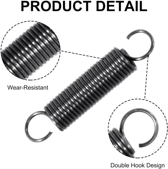Verlengveren 15 mm, sterke trekveren met haken, 20 stuks, buitendiameter 3 mm, ideale oplossing voor bevestigen en ondersteunen, draaddiameter 0,35 mm — afbeelding 2