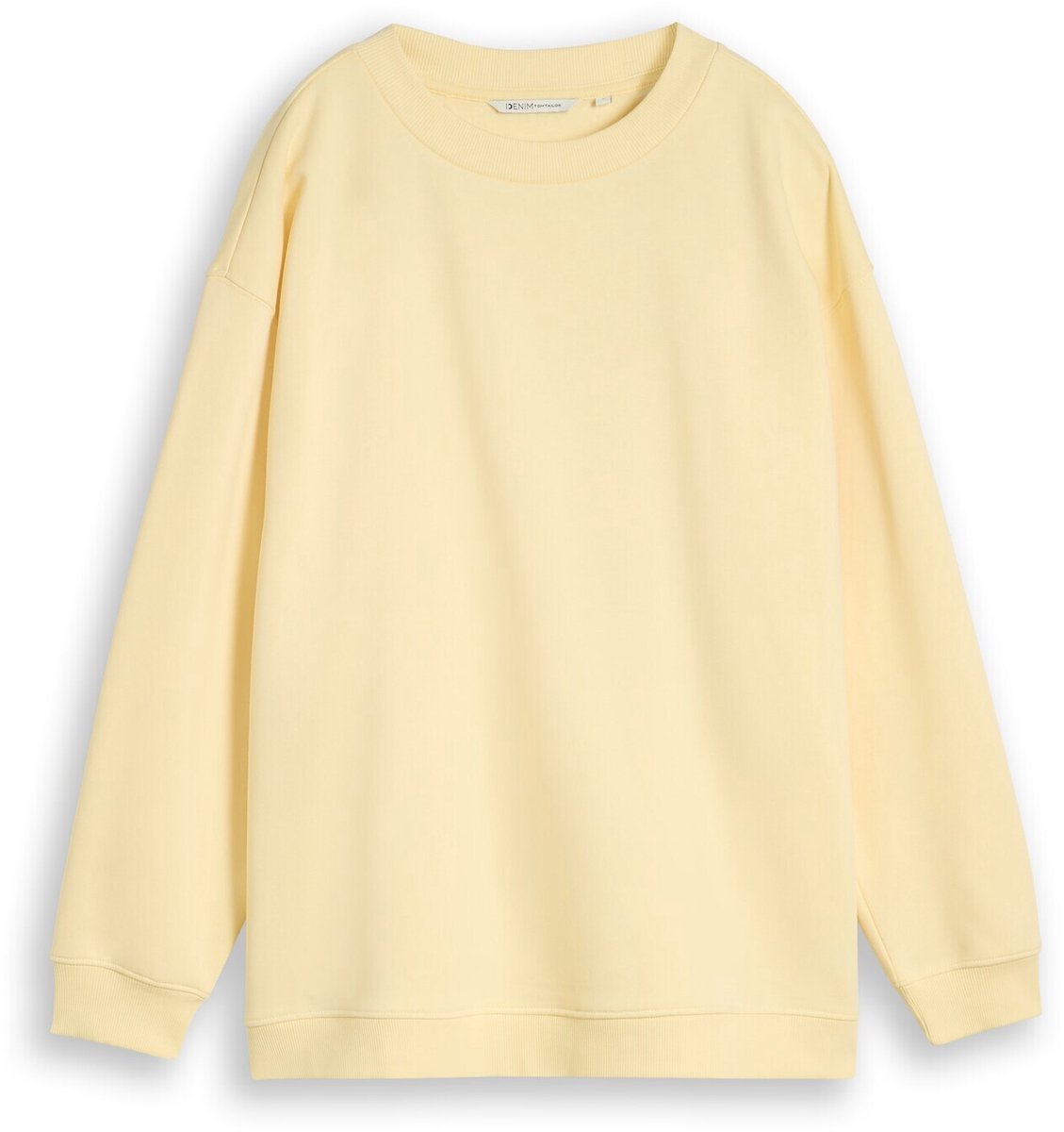 Tom Tailor Denim - Oversized sweatshirt met print - Maat XS - soft vanilla yellow